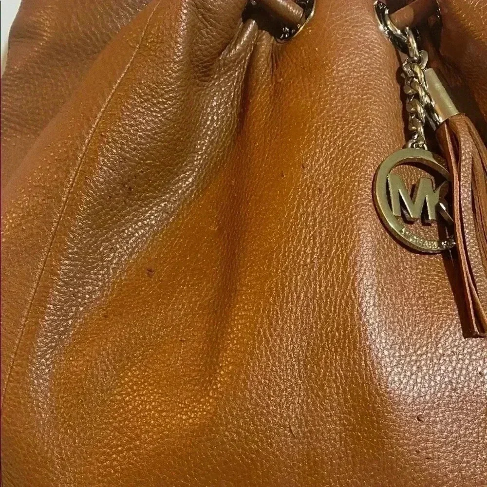 Michael kors brown leather satchel handbag